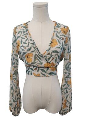 Zara Floral Wrap Crop Top